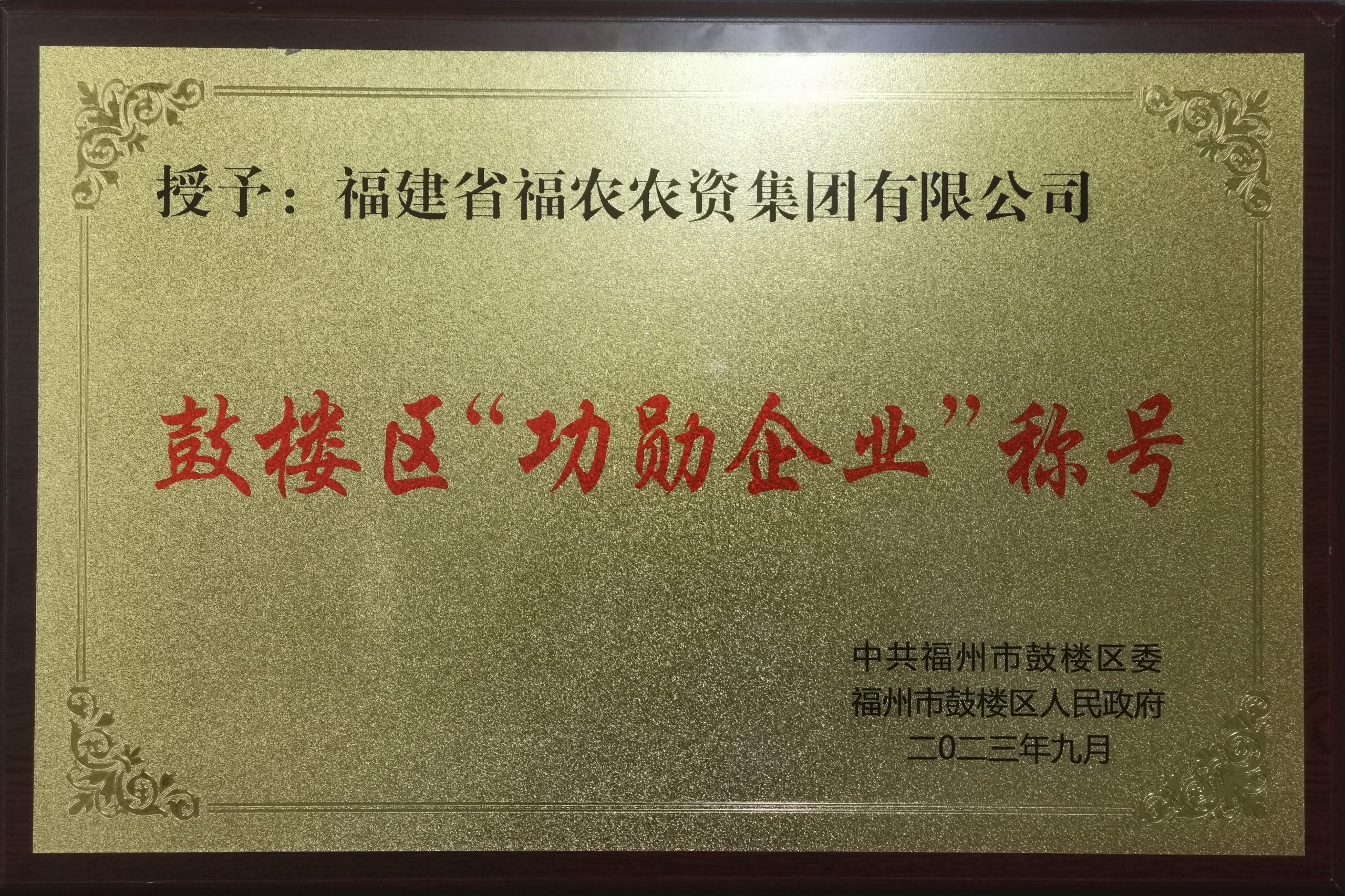 福農(nóng)集團(tuán)連續(xù)六年榮獲鼓樓區(qū)功勛企業(yè)榮譽(yù)